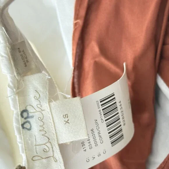 Letmebe Anthropologie XS Halter Maxi Dress Brown & White Colorblock Viscose - Picture 6 of 13